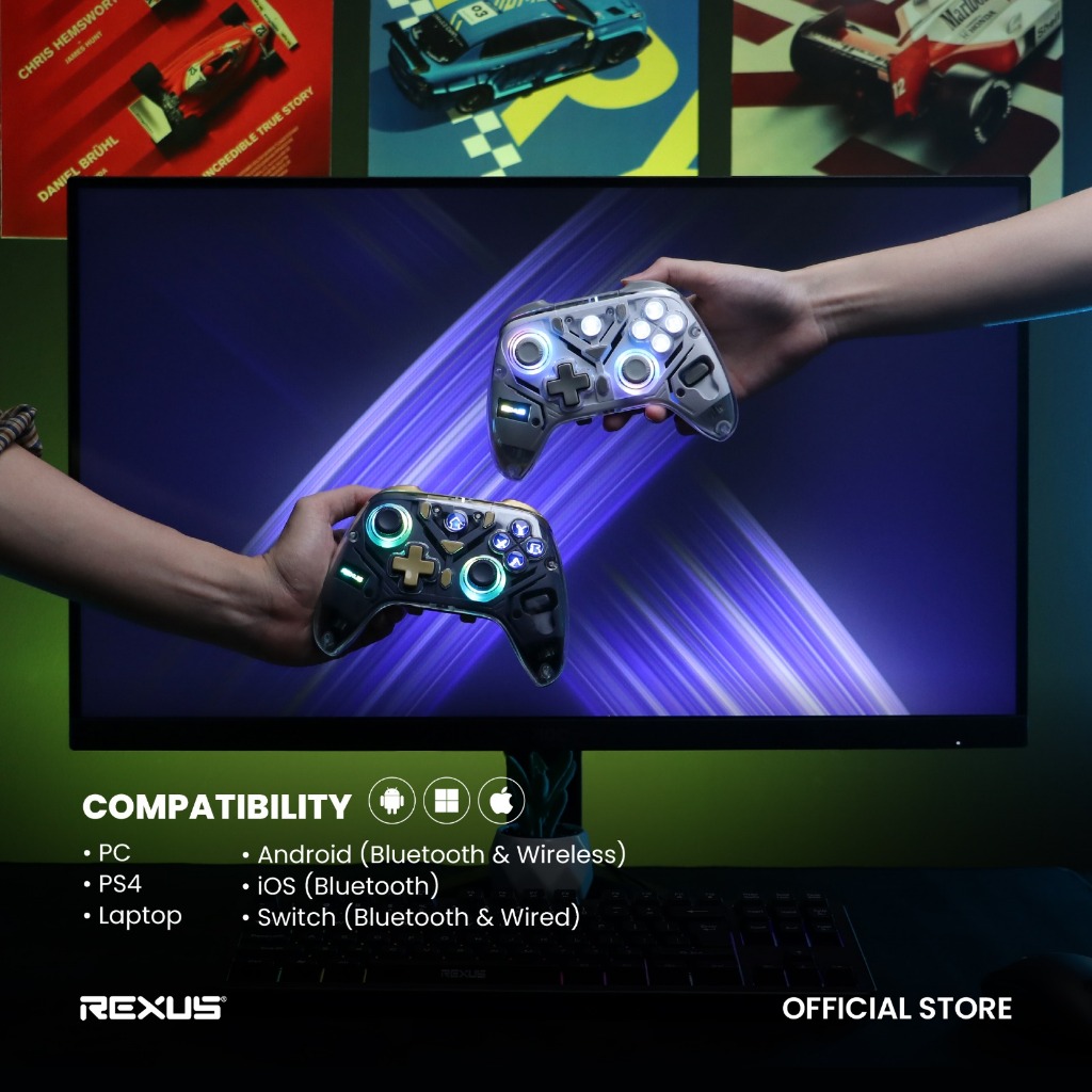 Rexus Multiplatform Gamepad Wireless Bluetooth Gladius GX500 (5)