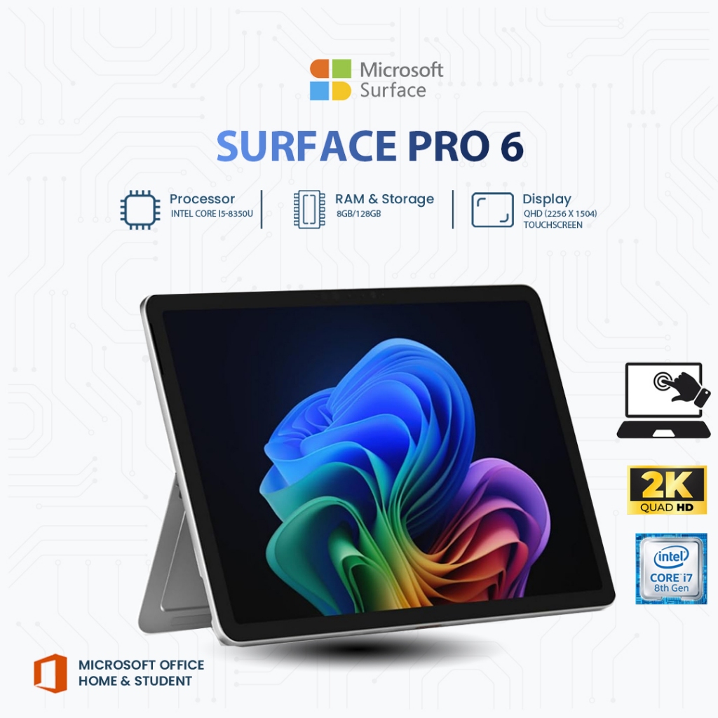Jual Microsoft Surface Pro 6 | Core i5-8350U | RAM 8GB | SSD 128GB