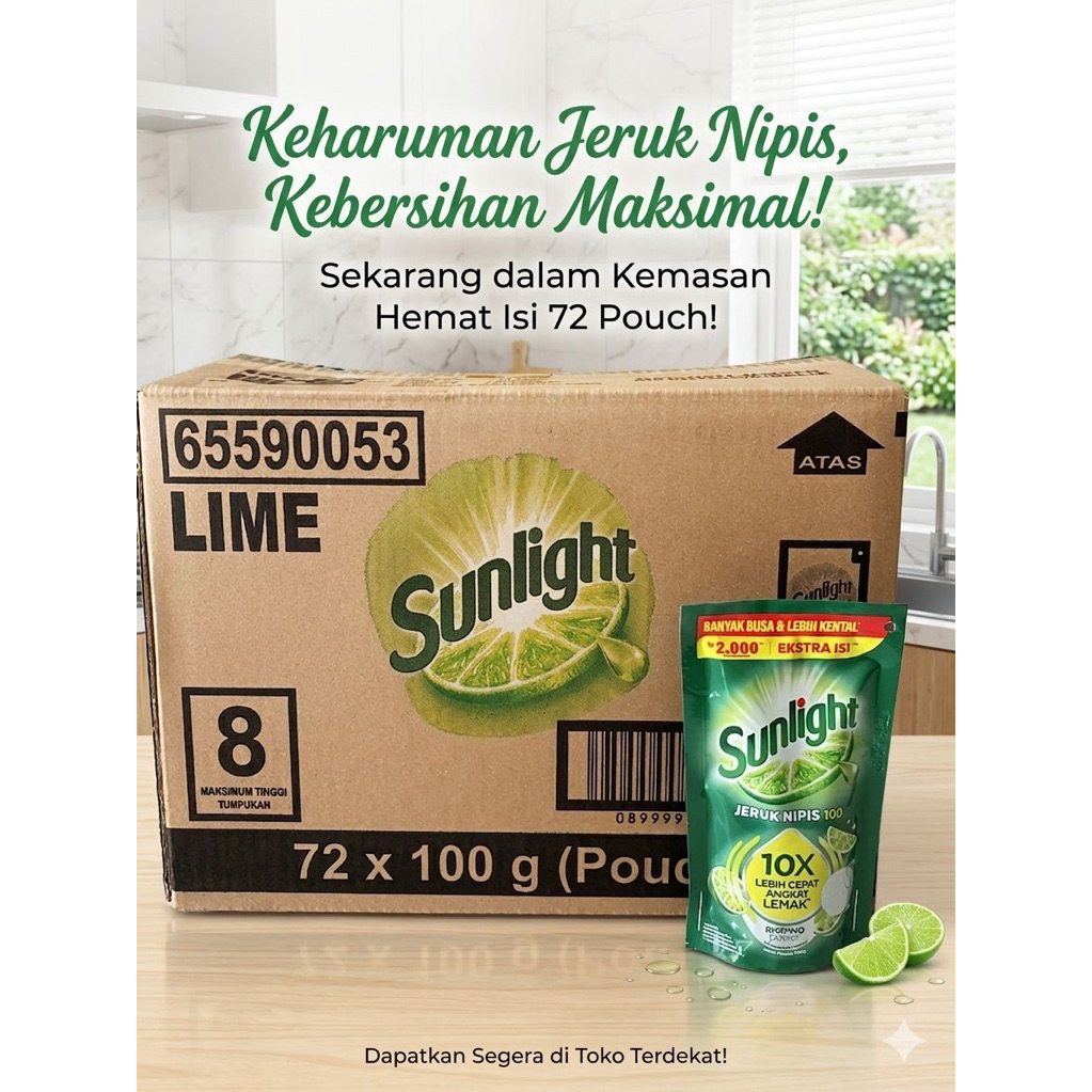 Jual Sunlight 2000 an karton isi 72 pouch x 100 gram | Shopee Indonesia