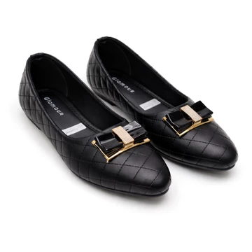 Flatshoes Wanita Hitam Elegan – Sepatu Flat Kerja Casual