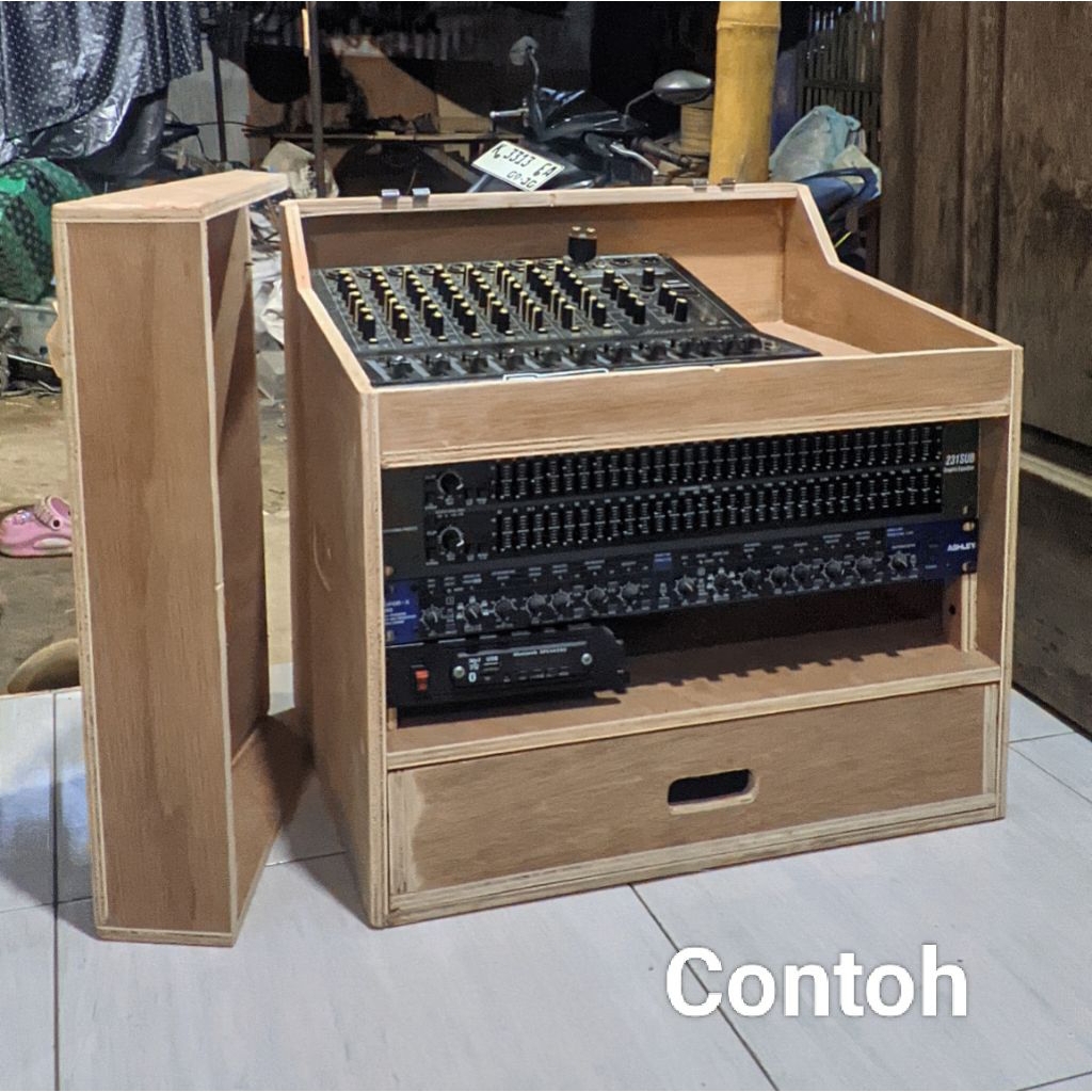Jual rak acc sound system 4U plus Laci plus Tutup tempat mixer | Shopee ...