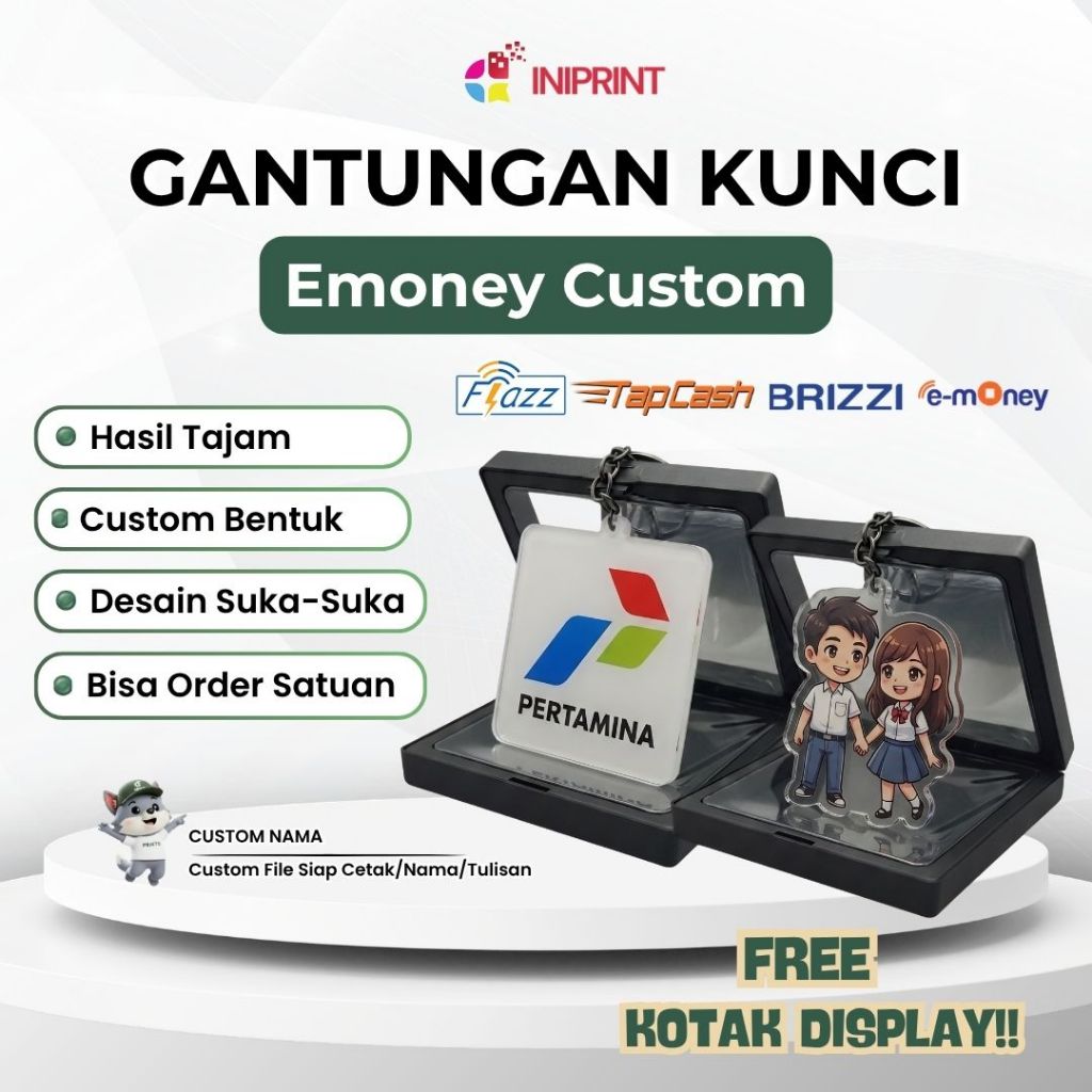 Jual Gantungan Kunci Akrilik Emoney/Tapcash/Brizzi/Flazz- Custom Desain ...