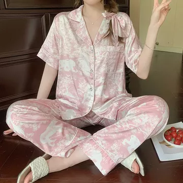 Baju Tidur Wanita Lengan Panjang Satin Premium Korea Piyama Wanita Dewasa Setelan Tie Dye