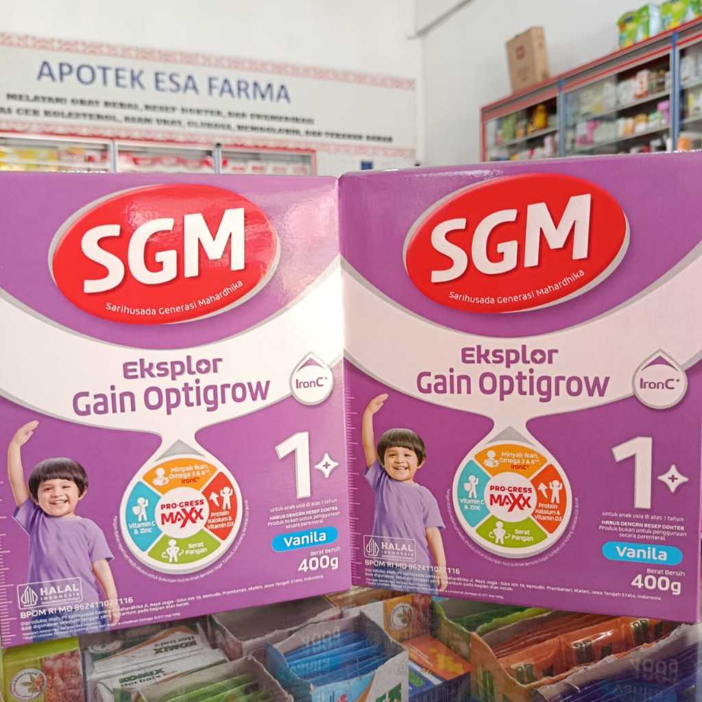 Jual Susu Formula SGM Gain Optigrow 1+ 400gr, 800gr Vanilla dengan ...