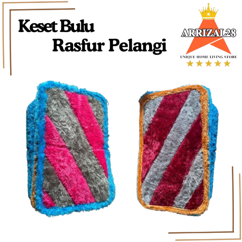 Jual KESET BULU RASFUR RAINBOW PELANGI WARNA-WARNI 40X60 | Shopee Indonesia