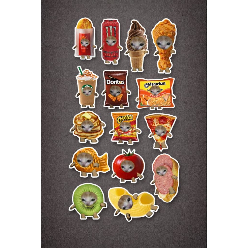 Jual 75 pcs sticker MEME Kucing Viral Anti Air DIY Scrapbook Graffiti ...