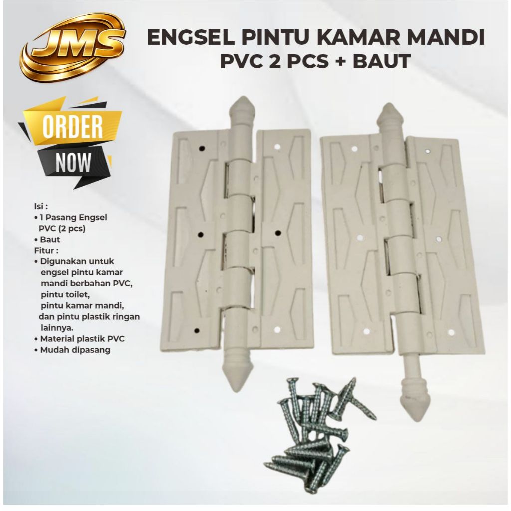 Jual Engsel Pintu Kamar Mandi PVC 1 Set ( 2 pcs + Baut ) / Engsel Pint ...