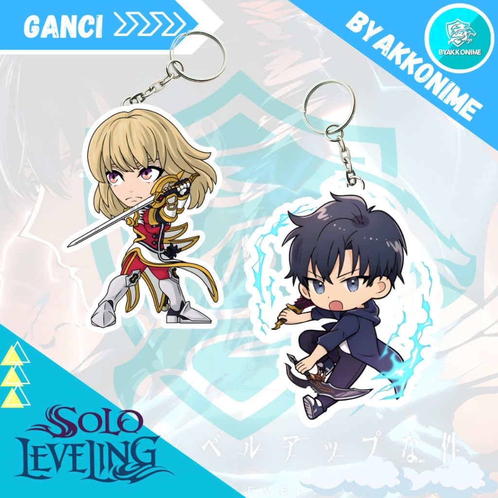 Jual Keychain Acrylic Anime Solo Leveling - Sung Jin Woo, Cha Hae In ...