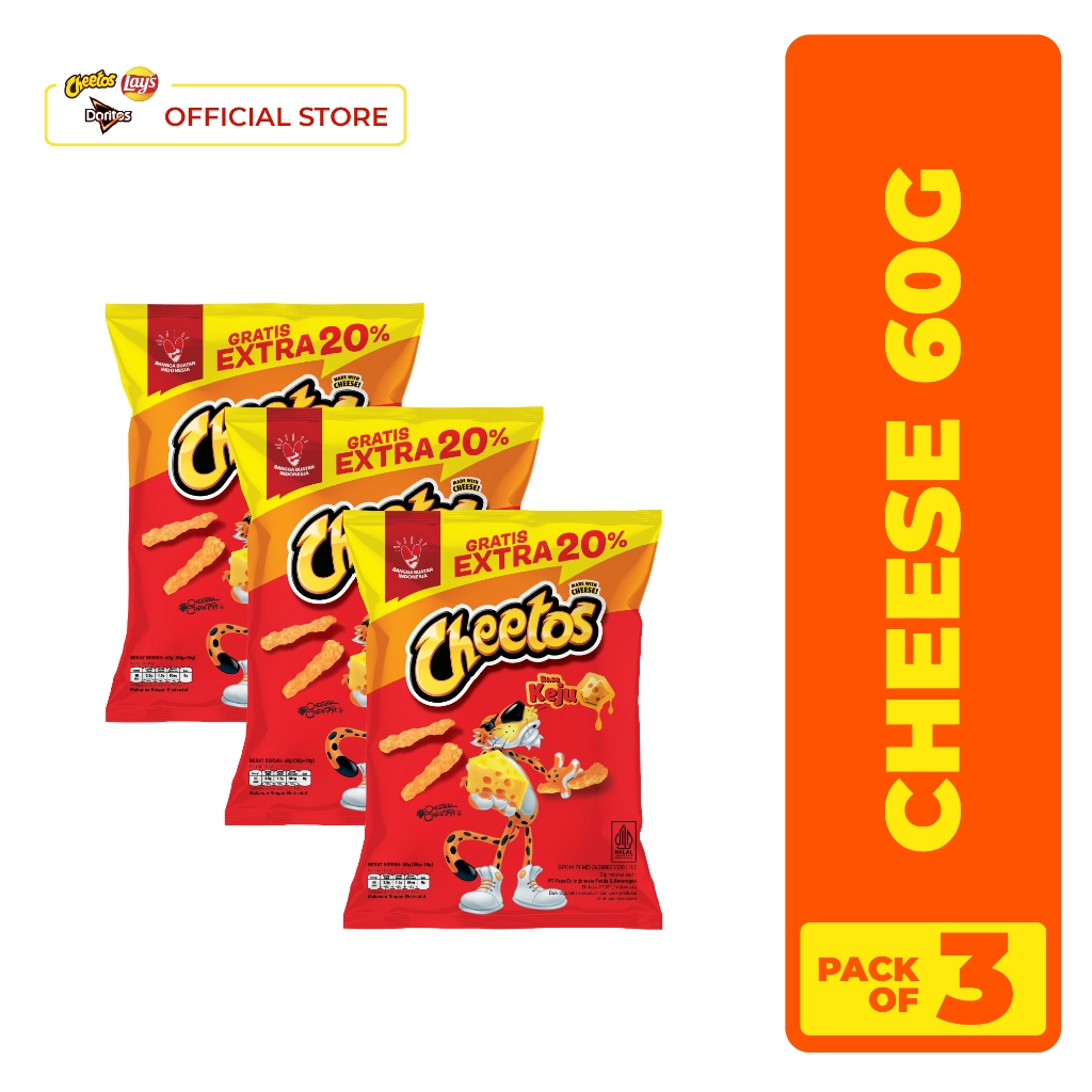 Jual Cheetos Makanan Ringan Rasa Keju 60gr - Pack of 3 | Shopee Indonesia