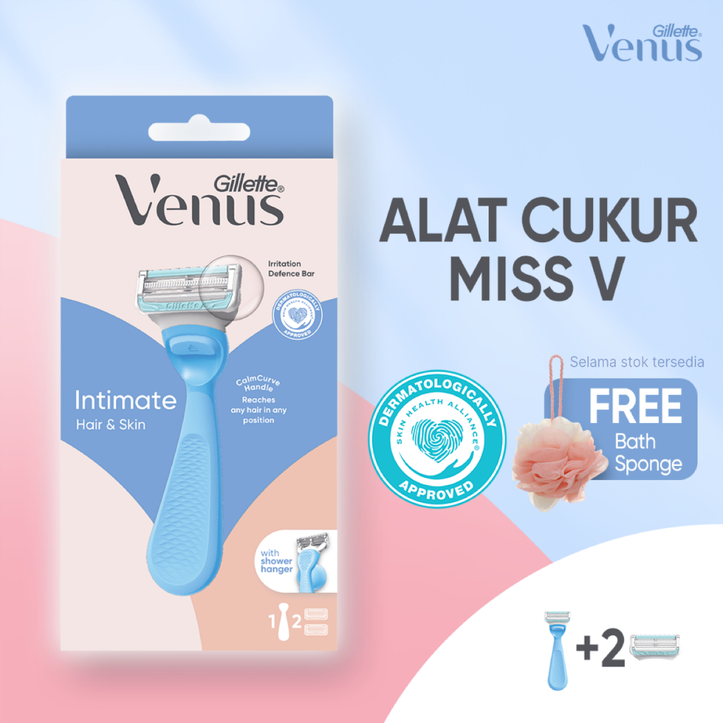 Jual Gillette Venus Intimate Hair & Skin, Razor + 1 Razor Blade Refills ...