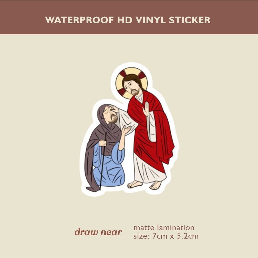 Jual devotional sticker Christ Heals the Blind Man Kristus Menyembuhkan ...
