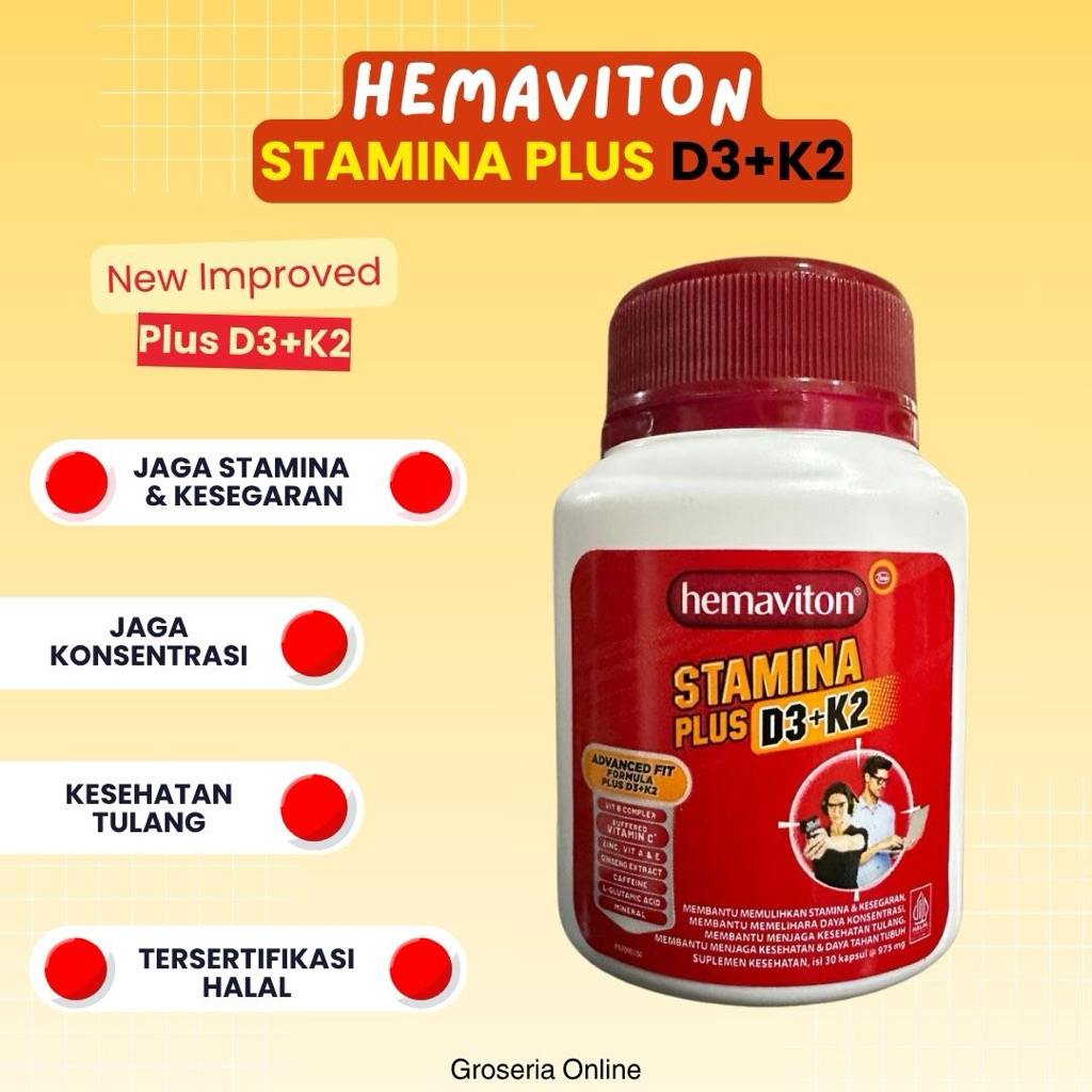 Jual Hemaviton STAMINA PLUS D3+K2 - New IMPROVED Advance FIT FORMULA ...