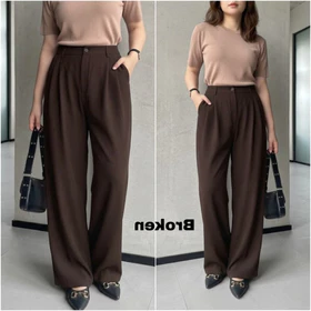 Kulot Loose Pants 332 Trousers Wanita Highwaist Jumbo Semiwool Premium Celana Kulot Wanita