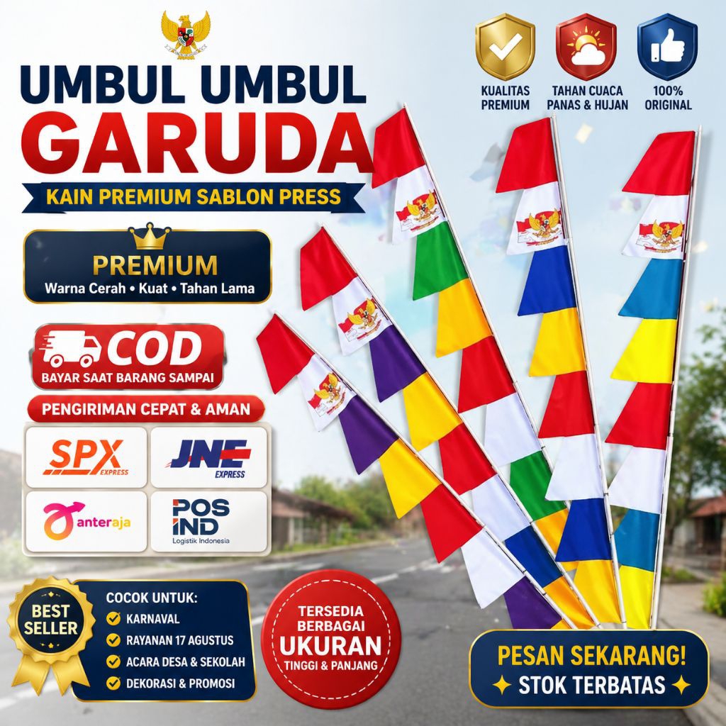 Jual bendera umbul umbul warna warni isi 20pcs random warna | Shopee ...