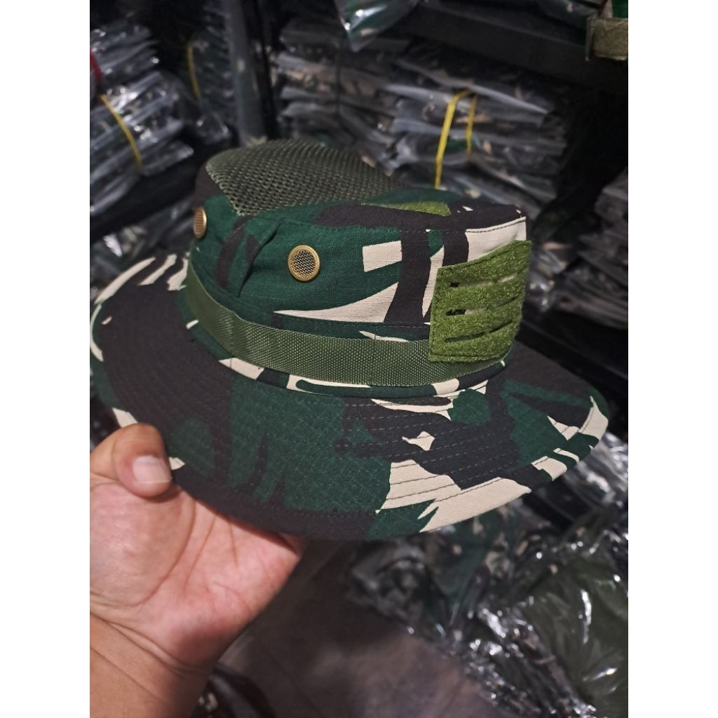 Jual TOPI RIMBA MALVINAS TRIMATRA FULL KAWAT DAUN TEBAL | Shopee Indonesia