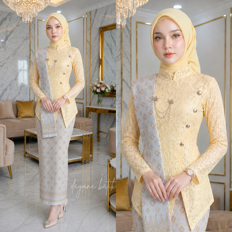 Jual Trend Kebaya Elsyifa Janggan Butter Yellow Busui Friendly Free ...