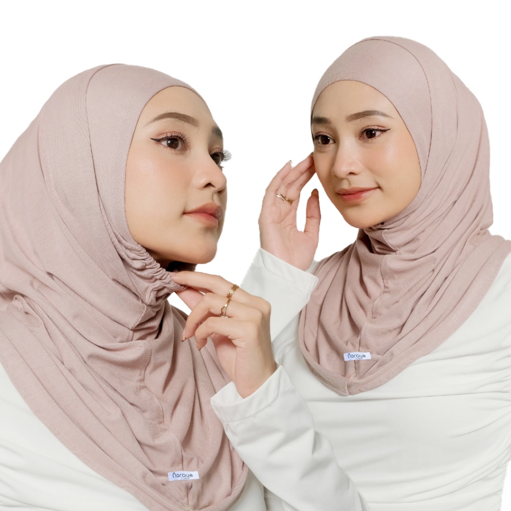 NARAYA - Bergo Instan Rayon Karet Dagu S |Hijab Padel Rayon Tencel Karet Dagu