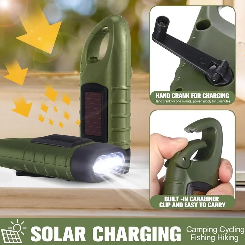 Jual Lampu Senter Outdoor Survival Tenaga Engkol Putar Dinamo + Solar ...