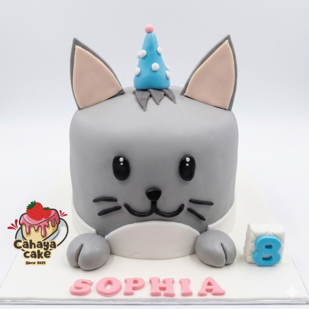 Jual Kue Ulang Tahun Kucing / Cat Cake / Kue Ultah Karakter Kucing ...