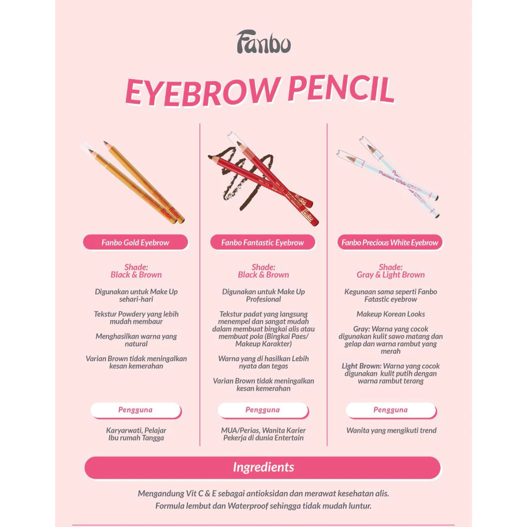 Jual Fanbo Fantastic Eyebrow penci - Pensil Alis - Waterproof | Shopee ...