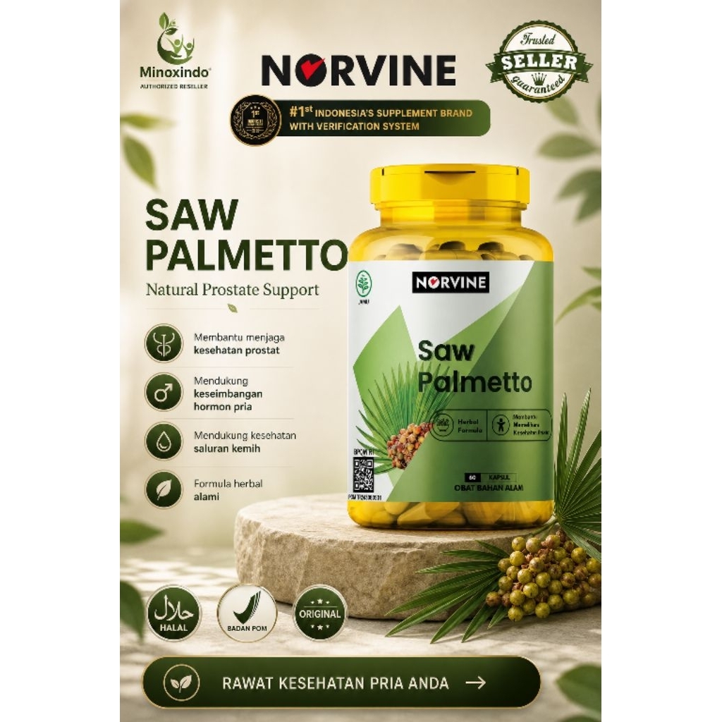 Jual Norvine Saw Palmetto DHT Blocker Hair Regrowth isi 60 Capsules ...