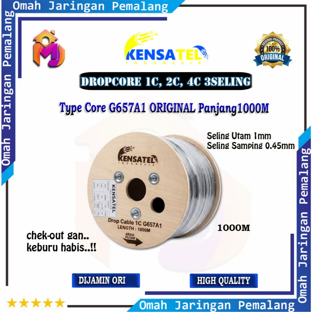 Jual Kabel Dropcore 1 2 4 Core 3 Seling Kensatel 1000M ORIGINAL ...