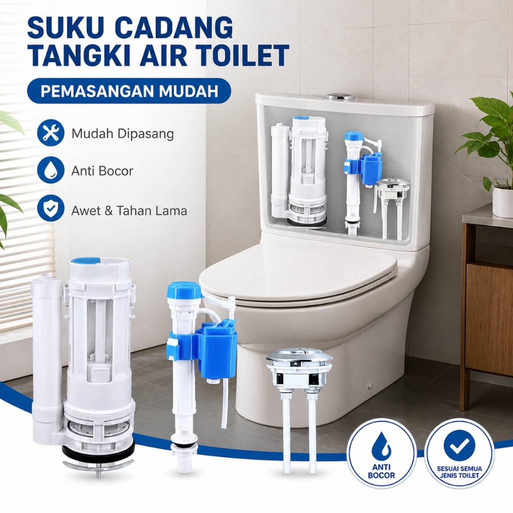 Sparepart Kloset Duduk 20CM Kemasan Blister Aksesoris Tangki Toilet Universal COD