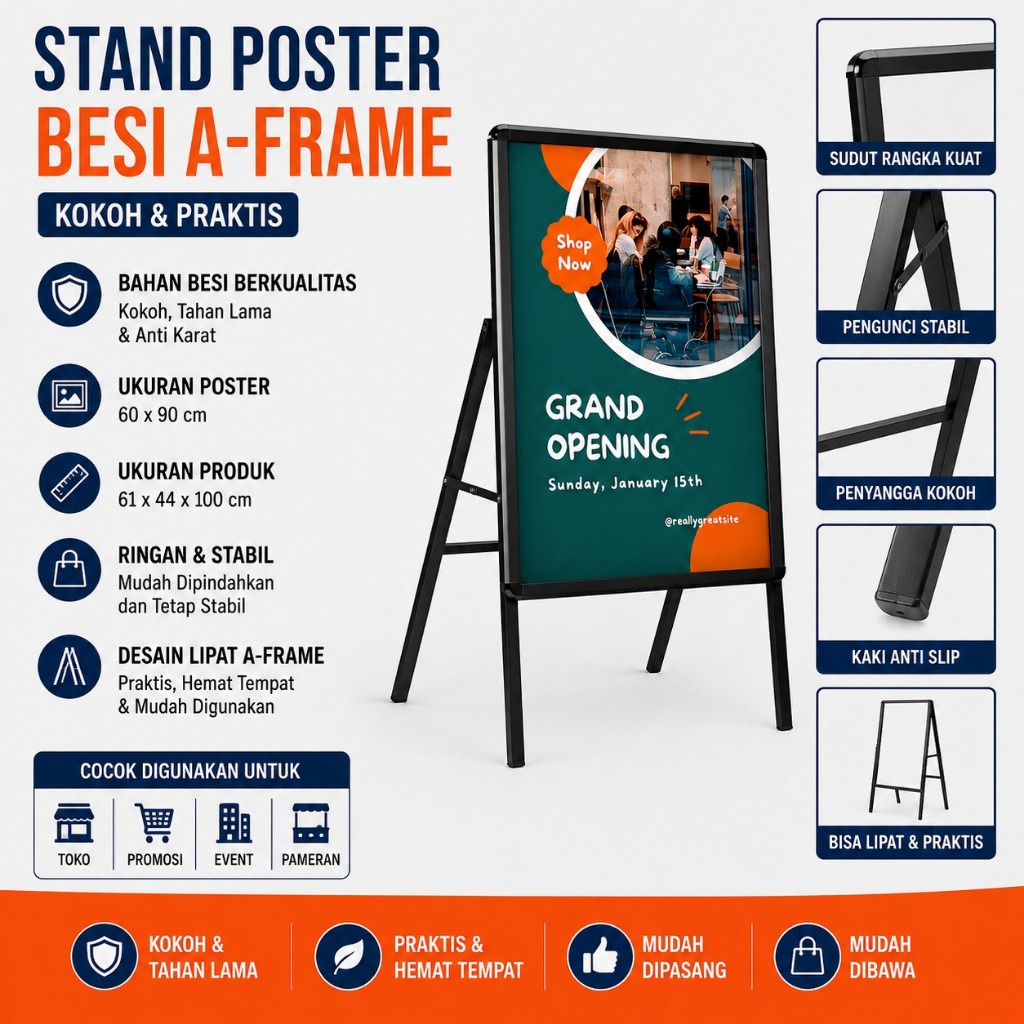 Jual [ready stock] Pavement Sign Banner/Rangka Banner Berdiri Premium ...