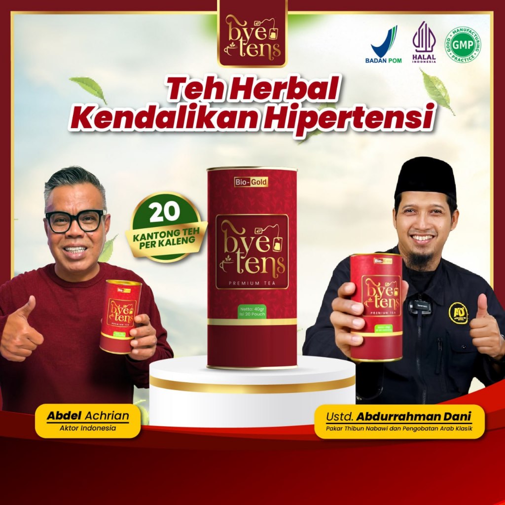 Bye Tens - Obat Hipertensi Kolesterol Darah Tinggi Premium Tea Teh Hijau Mengkudu Seledri BPOM