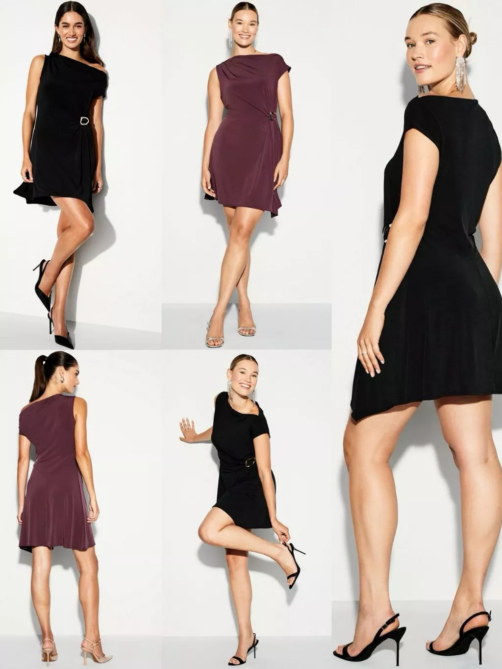 Dress Mini Wanita OLN Twist-Front Jersey Mini Dress - 2394