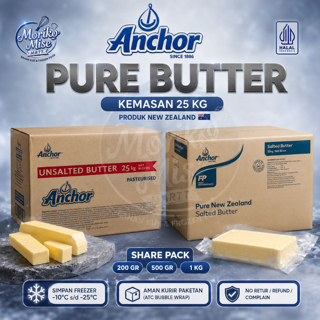 Jual [ ANCHOR Unsalted / Salted Butter ] share 200g / 500g / 1kg ...
