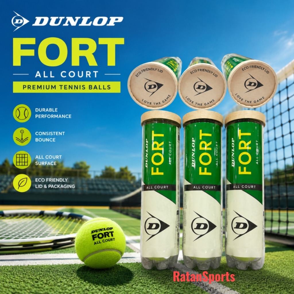 Jual Bola Tennis Dunlop Fort All Court (4 balls) ORIGINAL NEW PACKAGING ...