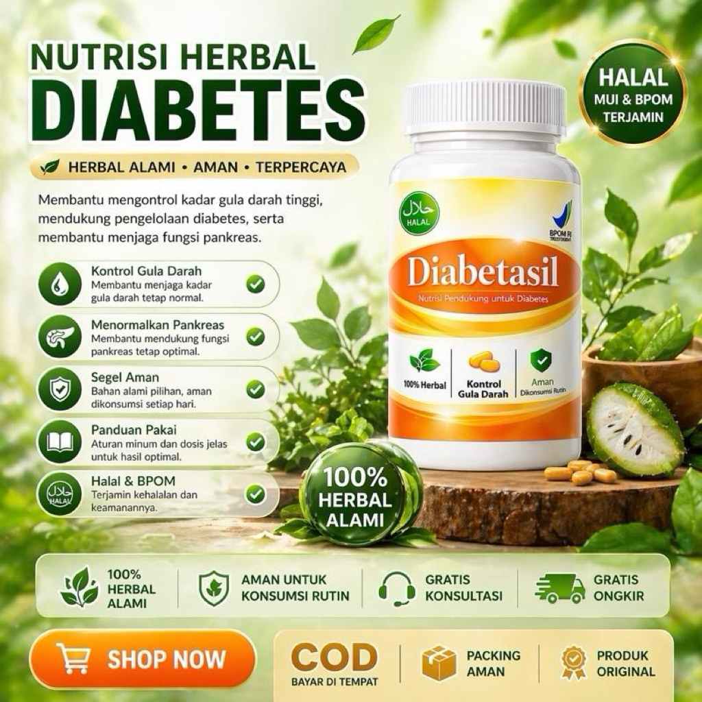 [BEST SELLER] Diabetasil Original BPOM Halal | Suplemen Herbal Pendukung Diabetes | Nutrisi Pendukung Kesehatan