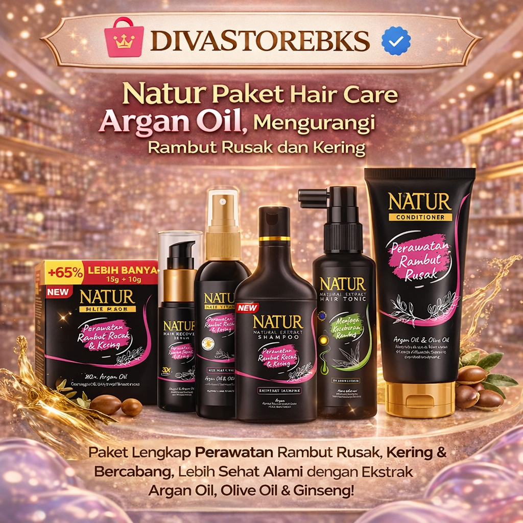 Jual Natur Paket Lengkap Hair Care Argan Oli Perawatan Rambut Rusak ...