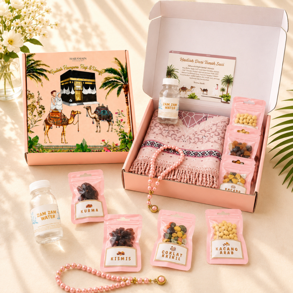 HARAMAINGIFT | Multazam | Hampers Haji & Umroh | Paket oleh-oleh | Hadiah dari tanah suci | Mekkah | Madinah | Kurma | Kacang Arab | Kismis | Pistachio |