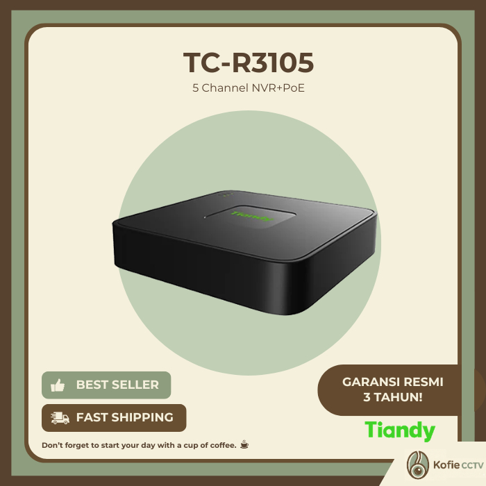 Jual NVR POE 5CH TIANDY TC-R3105 Support ONVIF IP Camera CCTV | Shopee ...