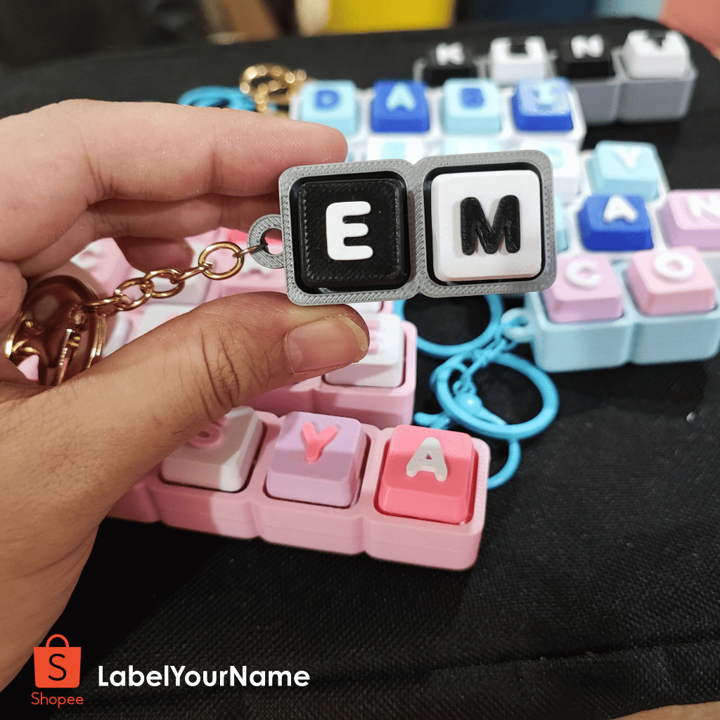 Jual CUSTOM NAMA - Gantungan kunci keyboard clicker nama 3D - keyboard ...