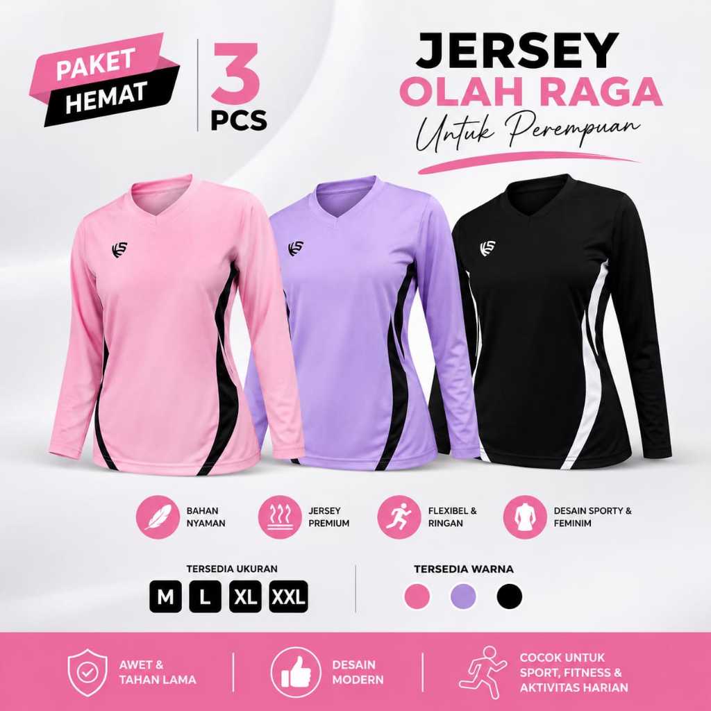 ( PAKET HEMAT 3PCS UNDER 100 K ) Baju olahraga perempuan kaos padel senam lari gym running harian badminton bulutangkis volly tenis terbaru