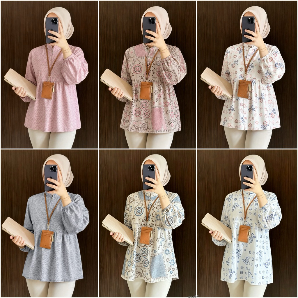 tey-17 Batik wanita ASJ SA HRB026 Kenongo Kemeja Tosca…