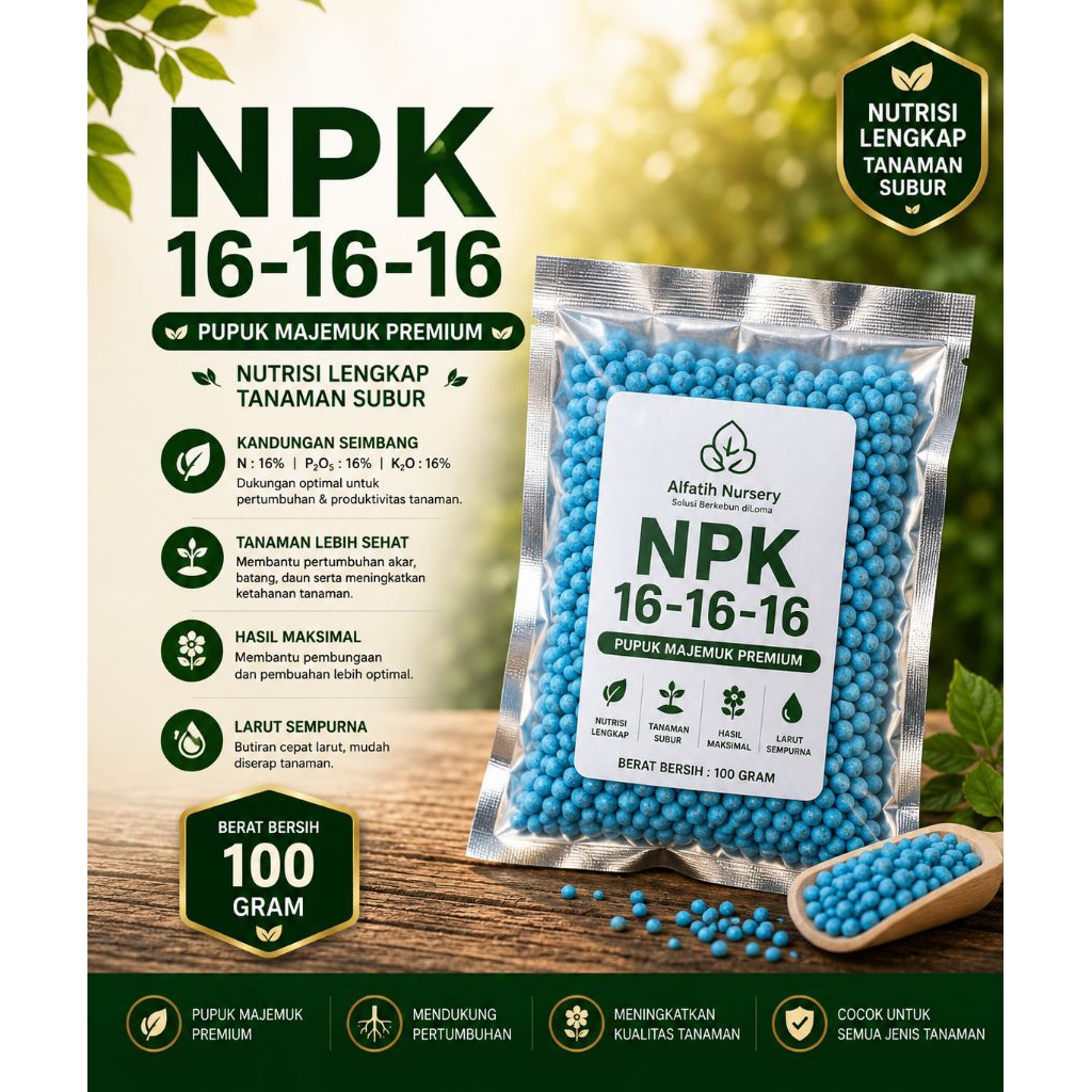 Pupuk NPK 16 16 16 100gram