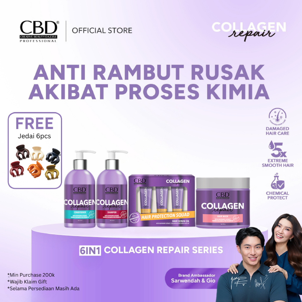 Jual CBD Collagen Bundle Paket Perawatan Rambut Rusak [Shampoo ...