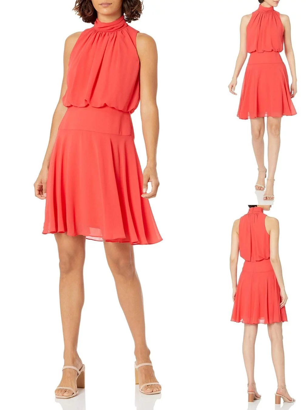 Dress Mini Wanita Bahan Sifon TY Halter Neck Sleeveless Cocktail Dress - 2415