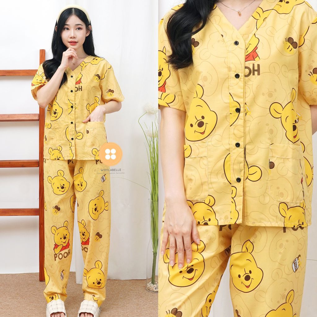 WHY.LABELLE Setelan Baju Tidur Piyama Katun foto 2