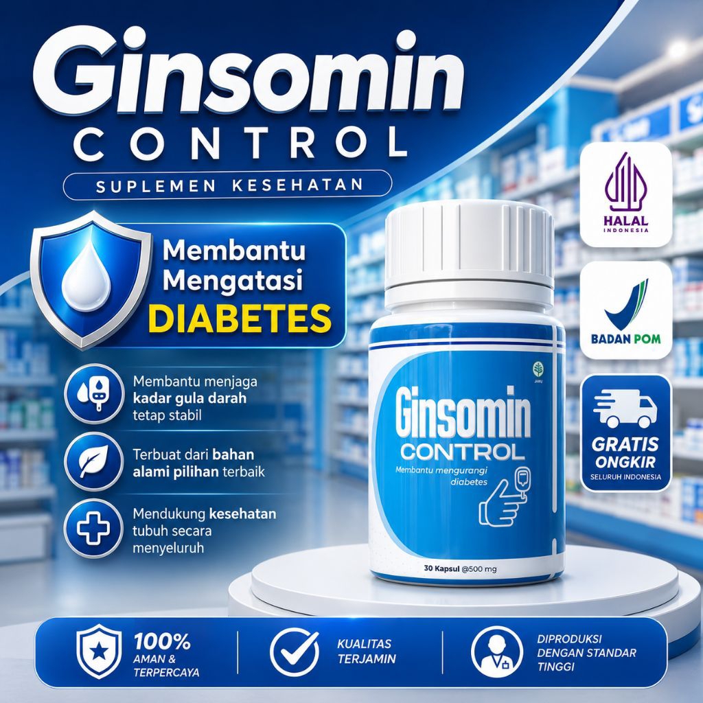 Ginsomin Control - Membantu Atasi Diabetes Mengontrol Kadar Gula Darah | Isi 30 Kapsul | Halal BPOM