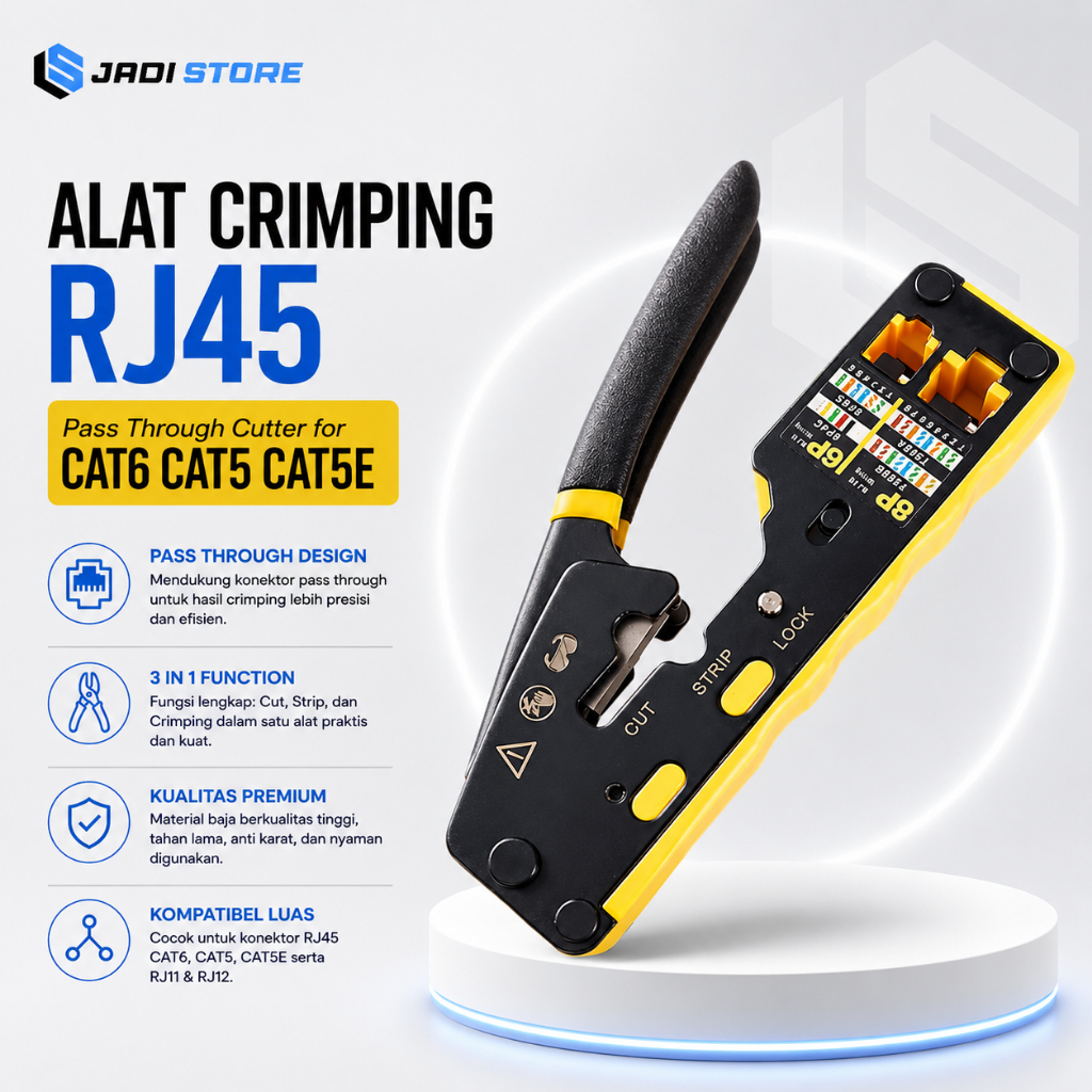 Jual ZOERAX Alat Crimping RJ45 Pass Through Cutter for CAT6 CAT5 CAT5E ...