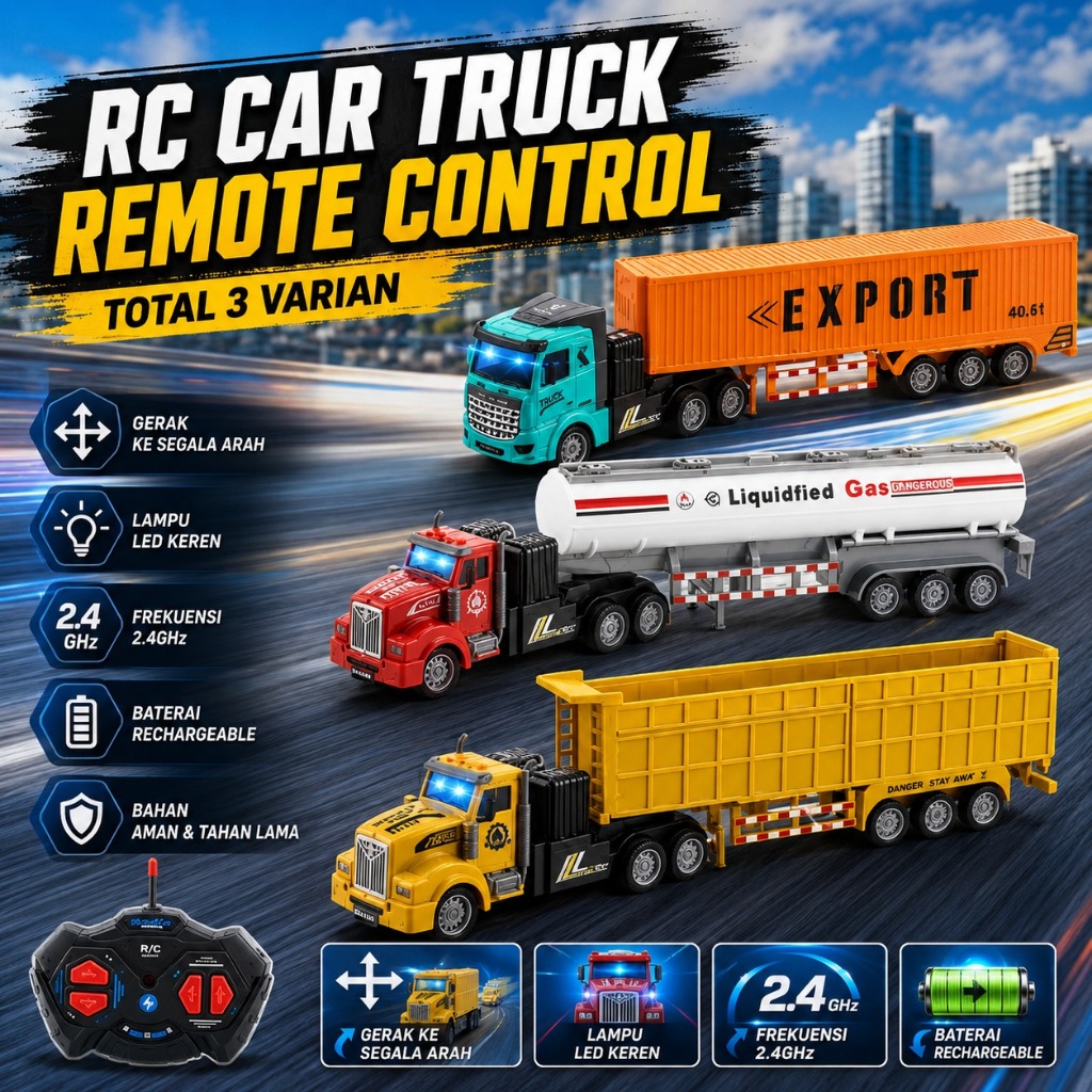 Jual RC Truck Remote Kontrol Mainan Anak Mobil Mobilan Remot Diecast ...