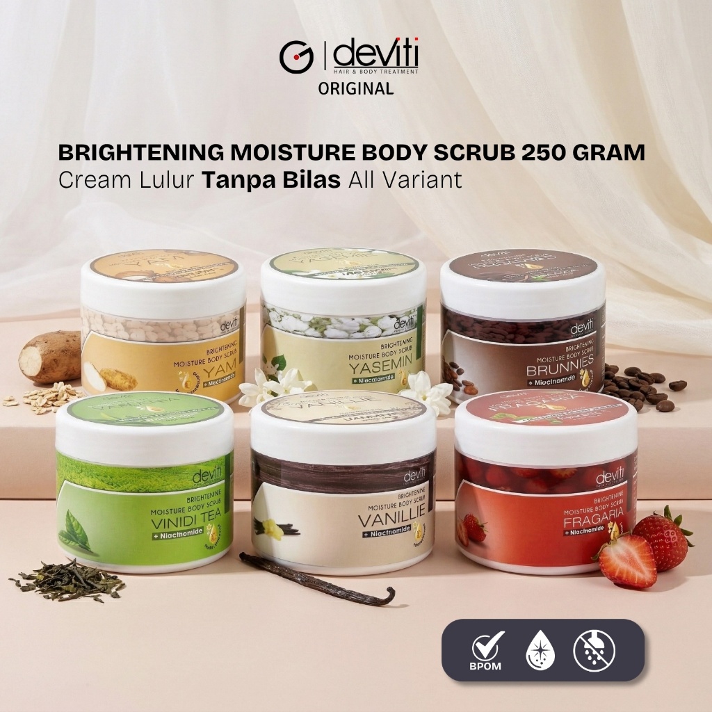 Jual deviti Moisture Body Scrub 250 Gram Lulur Cream Tanpa Bilas BPOM ...