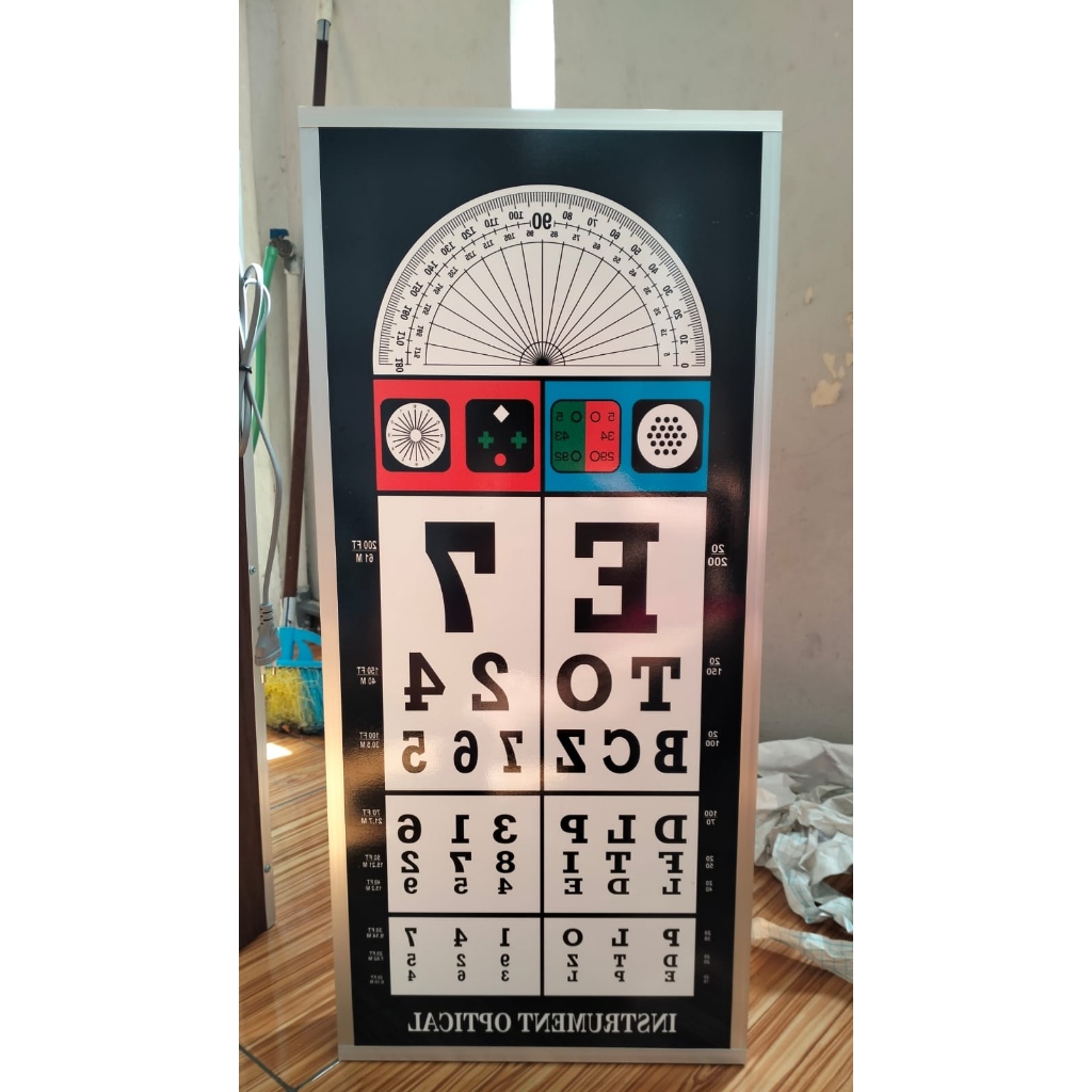 Jual snellen chart elektrik remote atau alat test periksa mata | Shopee ...