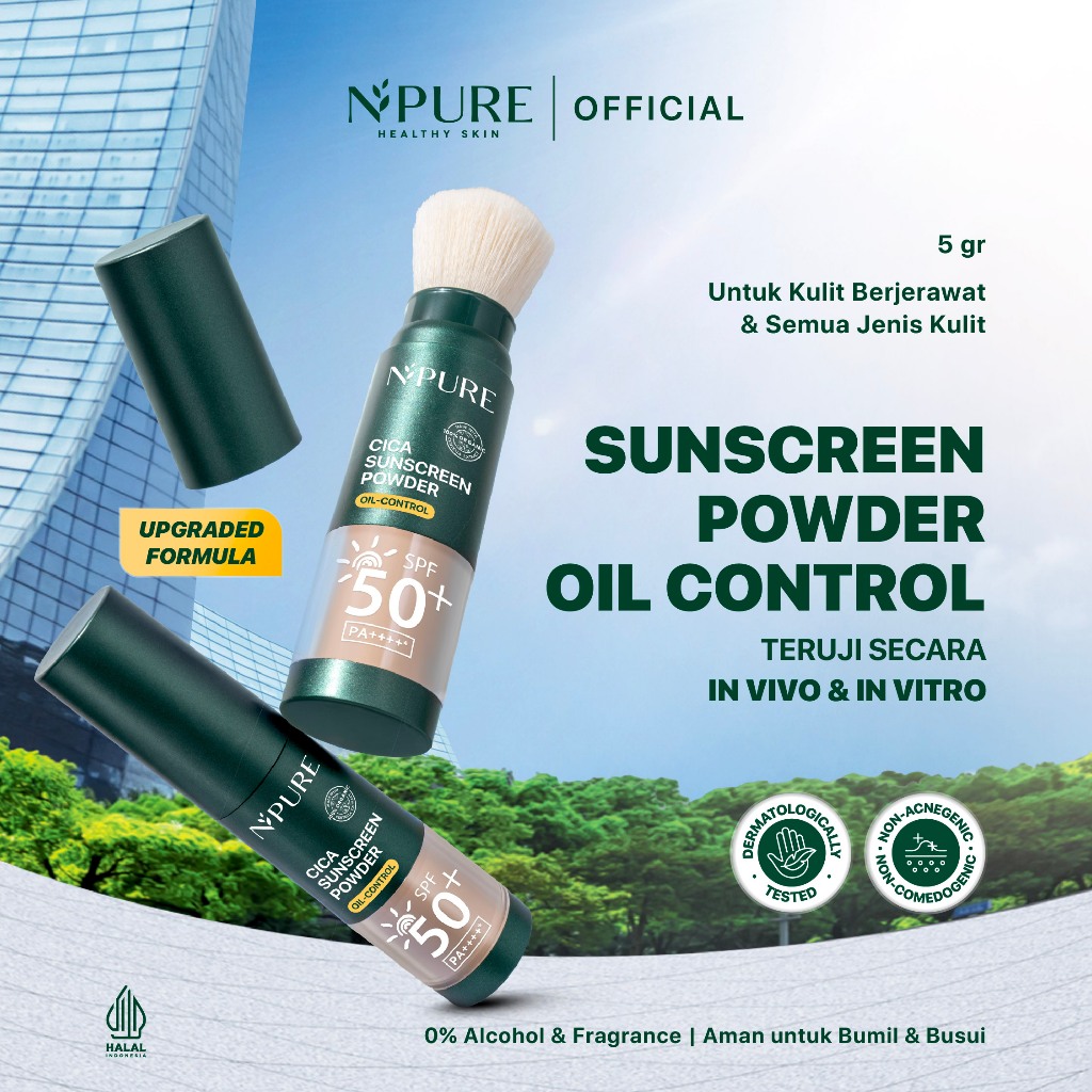 Jual [NEW LAUNCH SHOPEE] NPURE Sunscreen Cica Sunscreen Powder SPF 50 ...