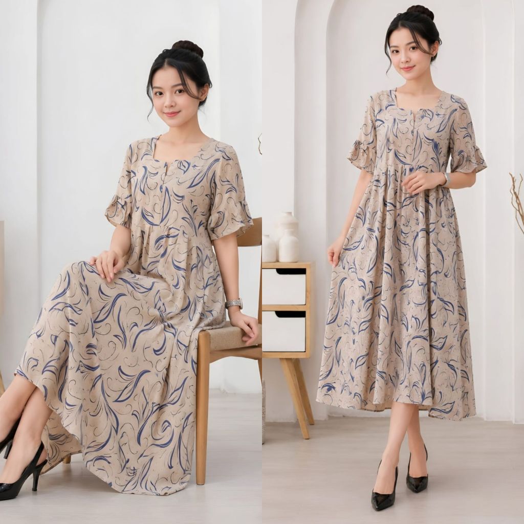 Dater Busui Motif Marble Rayon Midi 4